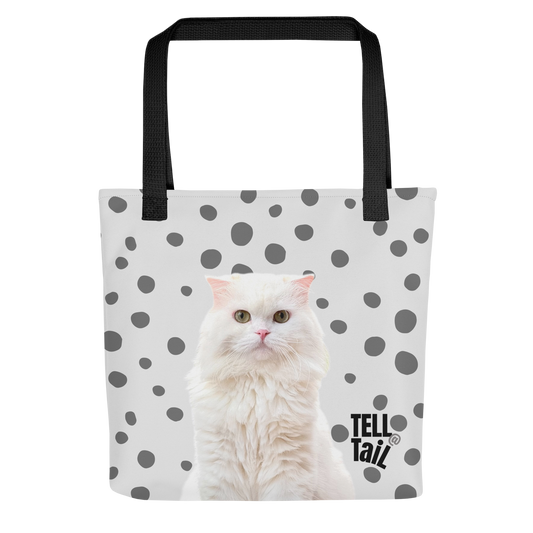 TELL A TAIL Tote bag with White Cat